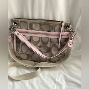 Elegant Crossbody Bag with Pink Accents